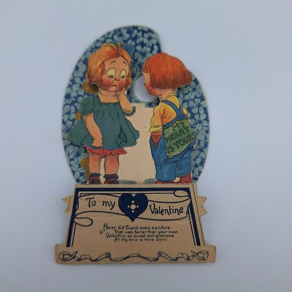 Vintage 1920s Pop-Up Valentines Day Card Heartfelt Charm Scrapbook Journal Paper - Picture 4 of 7